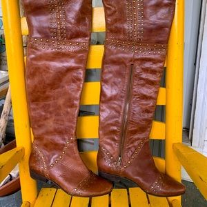 Josie thigh high leather boots sz.71/2